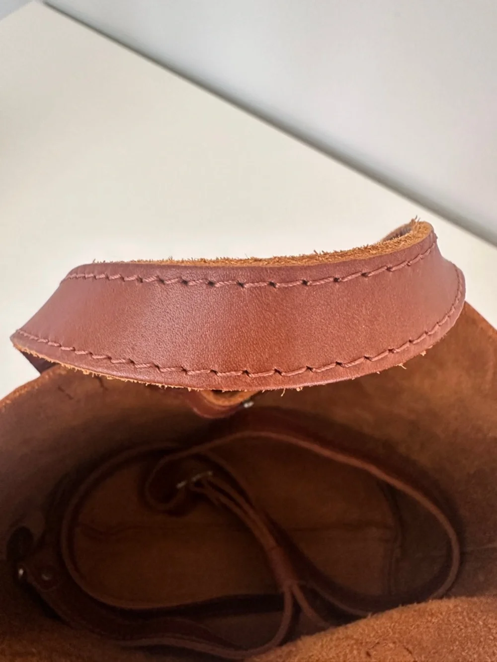 Portland Leather Goods Mini Crossbody Tote Handbag in Honey - Picture 9 of 12